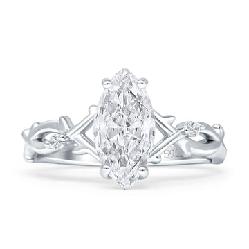 Marquise Split Shank Infinity Twisted Ring Cubic Zirconia 925 Sterling Silver Wholesale